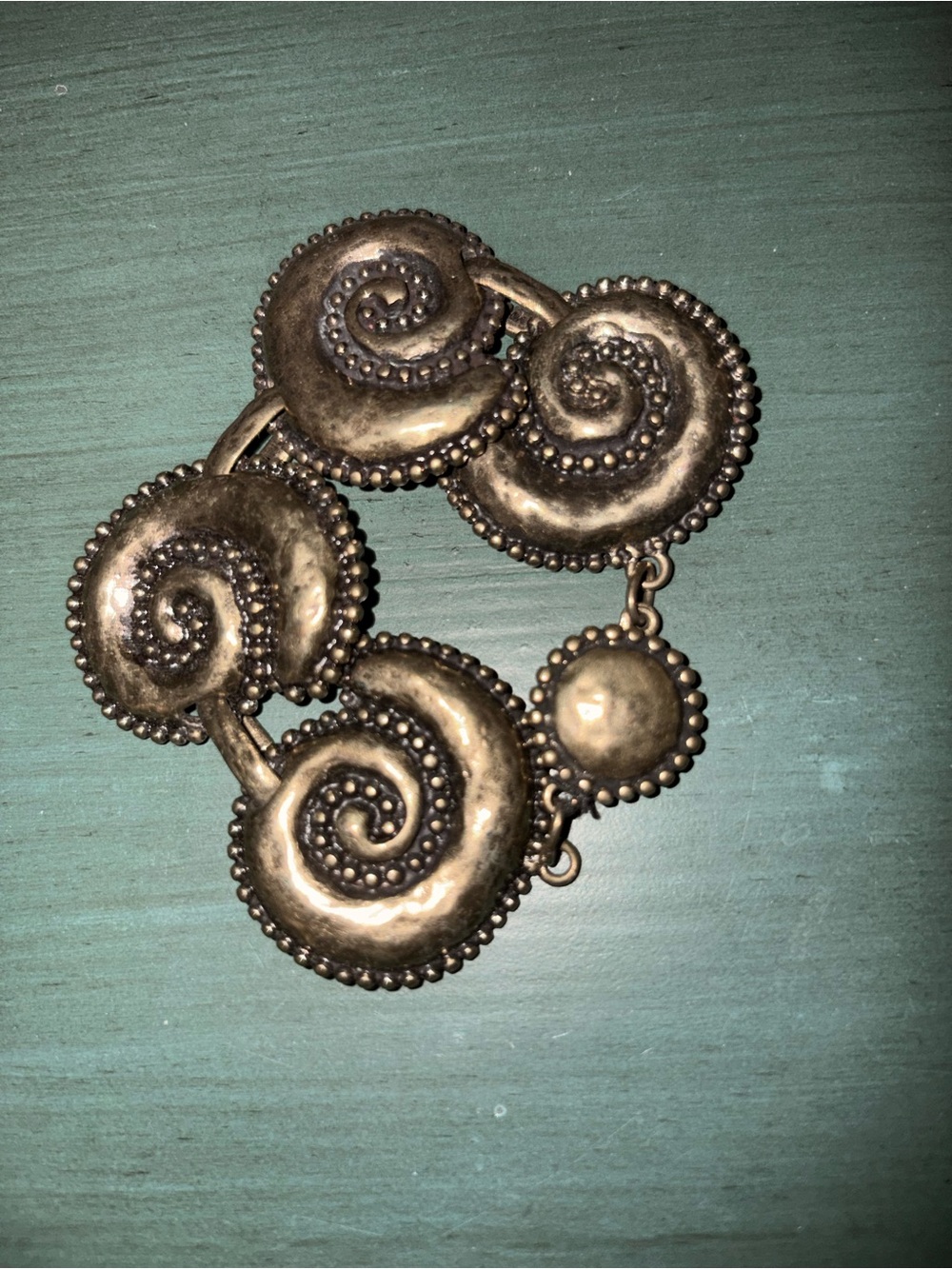 Chico’s Antique Gold-Tone Metal Conch Shell Disks Bracelet